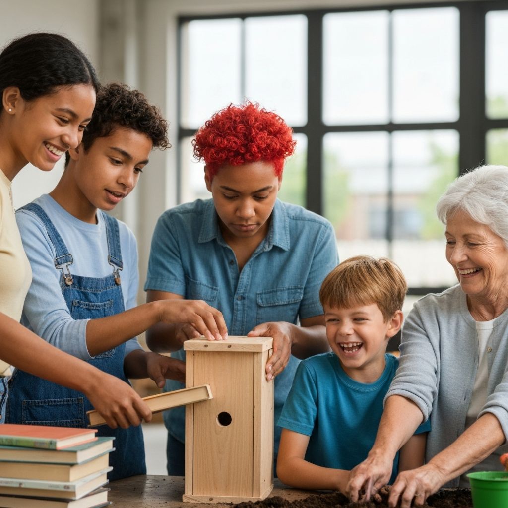 Family volunteering together